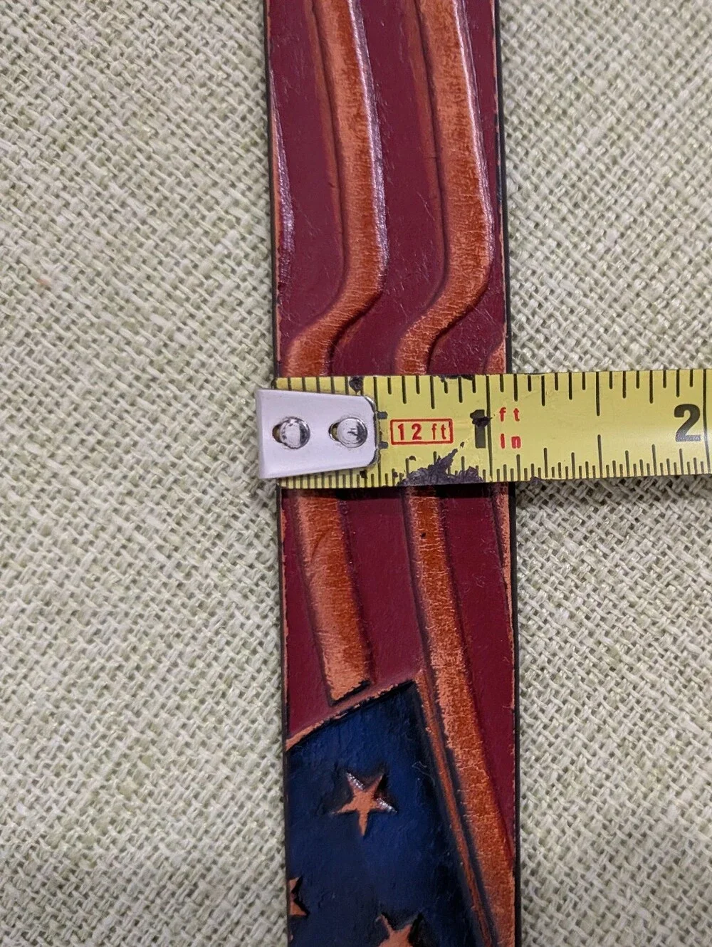 Tony Lama Kids Western Brown Leather US Flag Embossed Silver Buckle & Studs 7/21